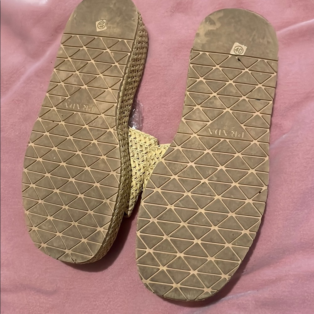Prada Tan Woven Sandals - Picture 5 of 8